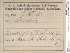 Etiketten zu Tetraedrit (NHMW-MIN-Ak197)